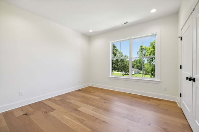 empty room featuring light wood-type flooring