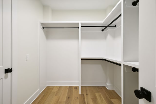 walk in closet featuring light hardwood / wood-style floors