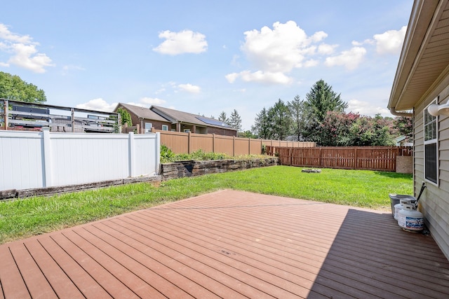 deck featuring a lawn