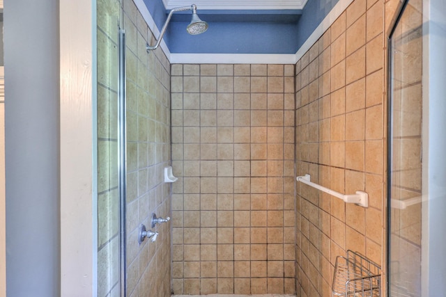 bathroom with tiled shower