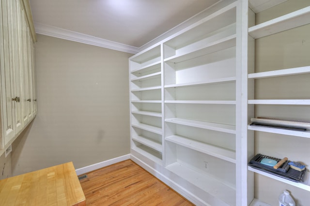 walk in closet featuring wood-type flooring