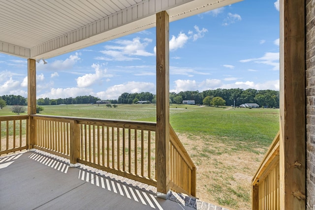 deck with a rural view