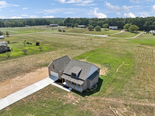 bird's eye view featuring a rural view