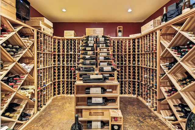 view of wine cellar