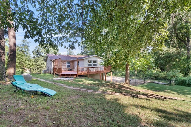 1287 Jostin Dr, Clarksville, TN 37040 - view of yard featuring fence and a wooden deck