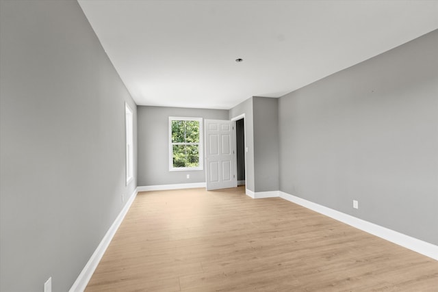 empty room with light wood-type flooring