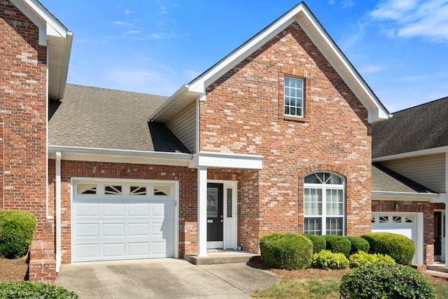 view of property with a garage