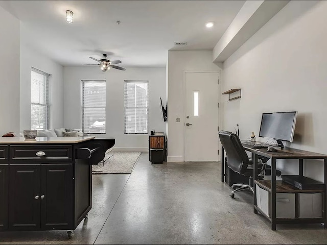 office with ceiling fan