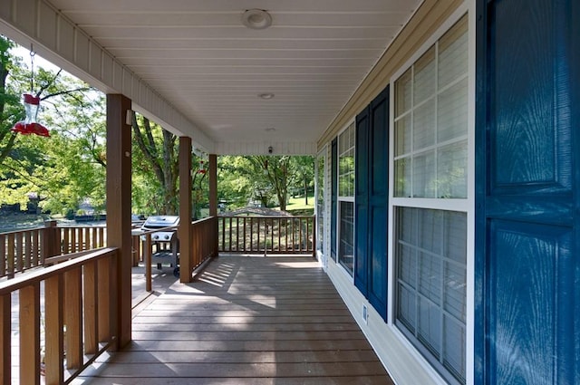 wooden deck with covered porch