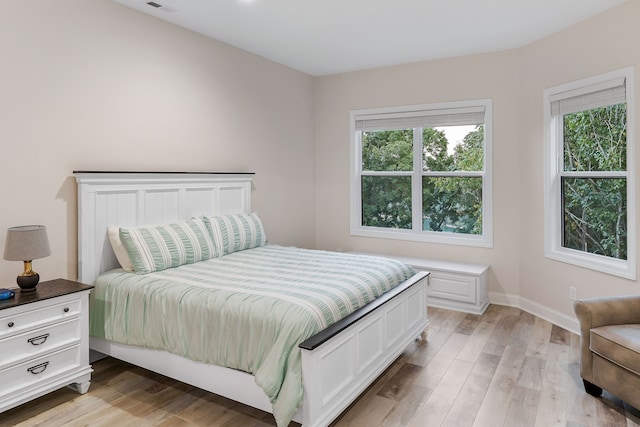 bedroom featuring light hardwood / wood-style floors