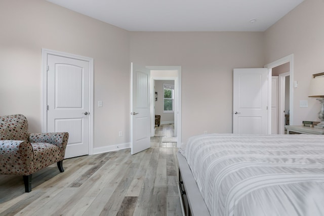 bedroom featuring light hardwood / wood-style floors