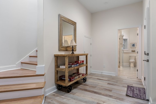 corridor featuring light hardwood / wood-style flooring