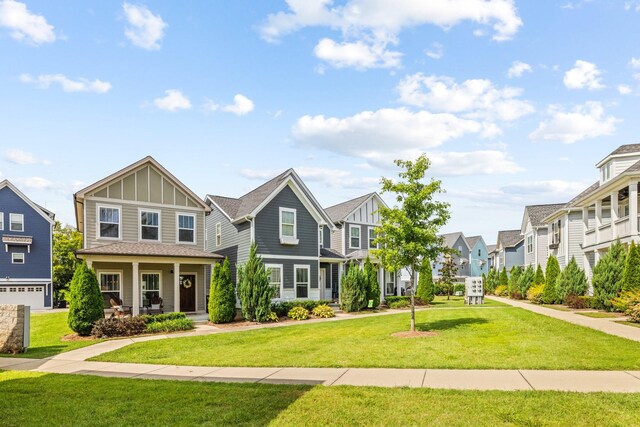 view of front of home with a front yard