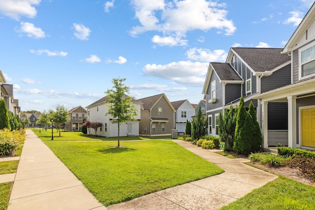 view of community featuring a lawn