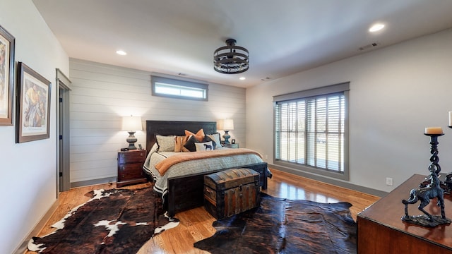 bedroom featuring light hardwood / wood-style flooring