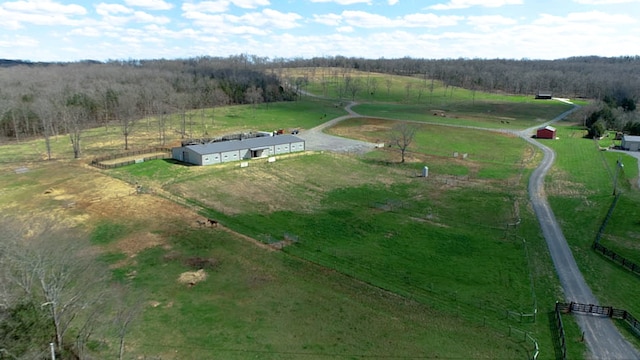 bird's eye view with a rural view