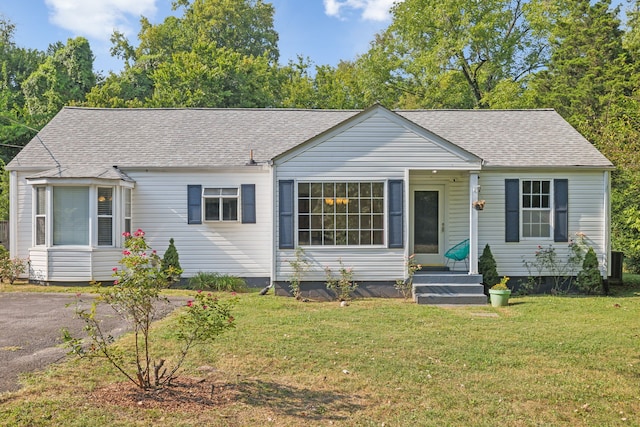 view of front facade with a front lawn