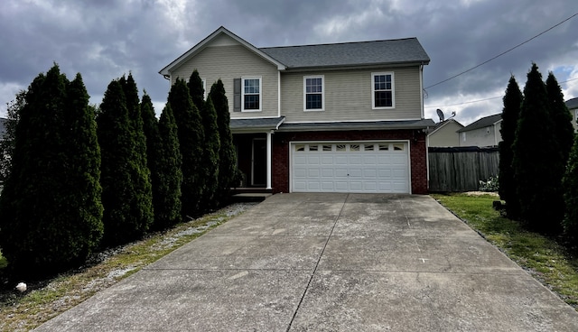 front of property featuring a garage