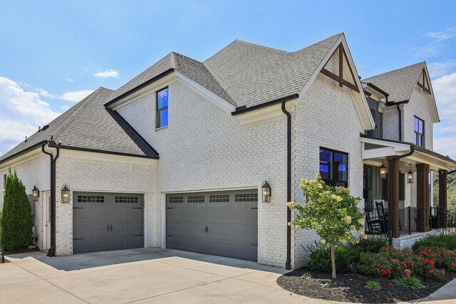 exterior space featuring a garage