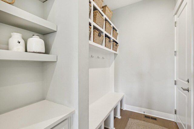 mudroom featuring hardwood / wood-style floors