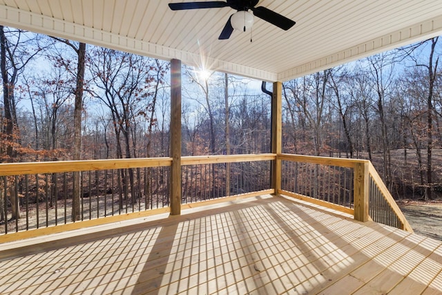 deck with ceiling fan