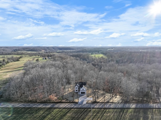 aerial view featuring a rural view