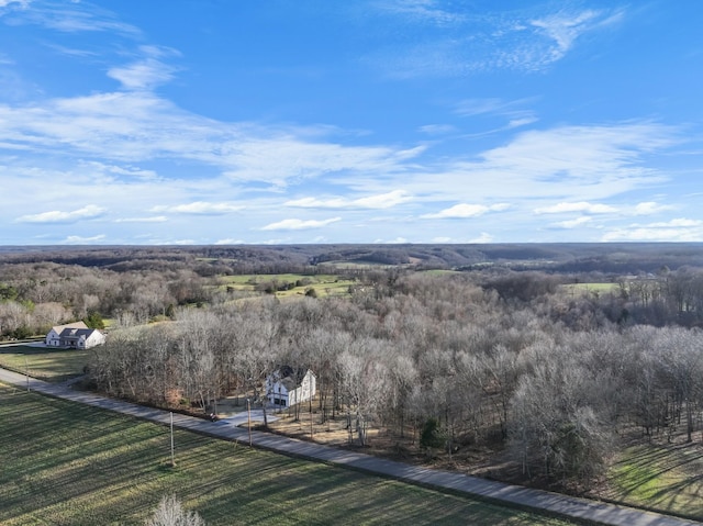 drone / aerial view featuring a rural view