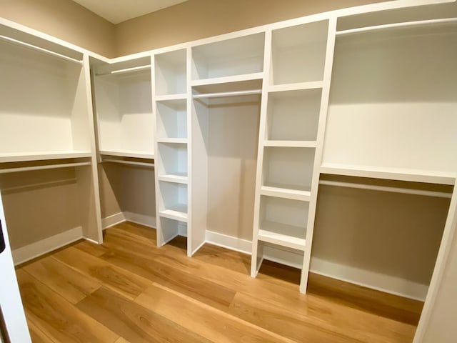 spacious closet with wood finished floors