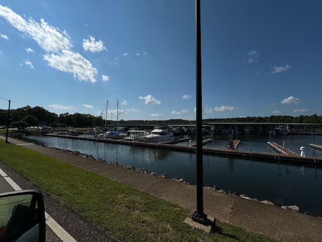 view of water feature featuring a boat dock