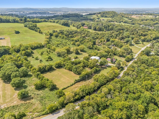 bird's eye view with a view of trees