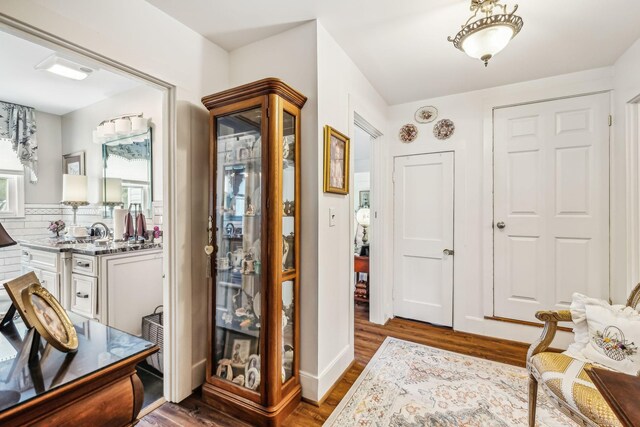 entrance foyer featuring hardwood / wood-style floors