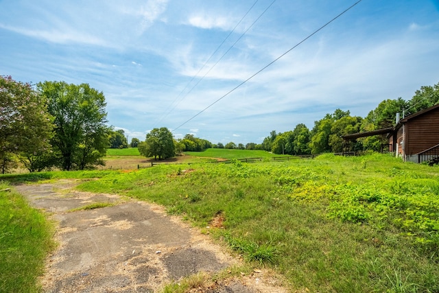 exterior space with a rural view