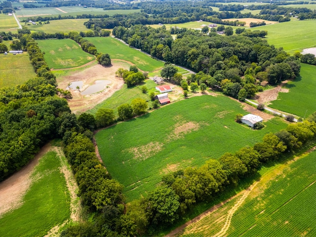 drone / aerial view with a rural view