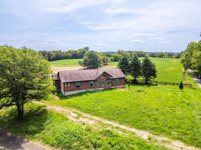 bird's eye view featuring a rural view