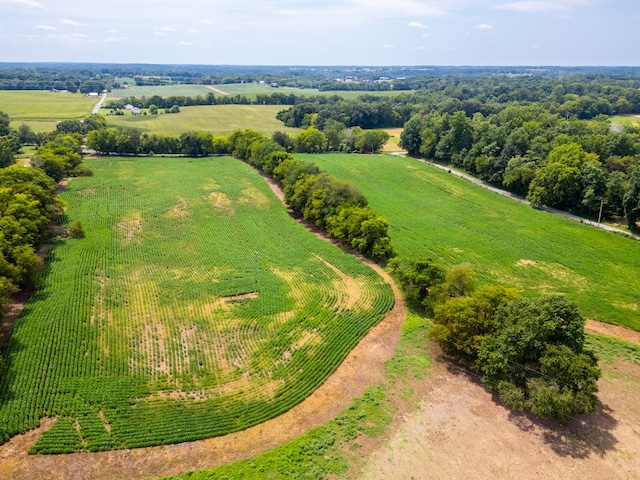 aerial view with a rural view