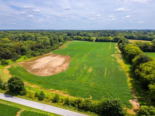 aerial view with a rural view