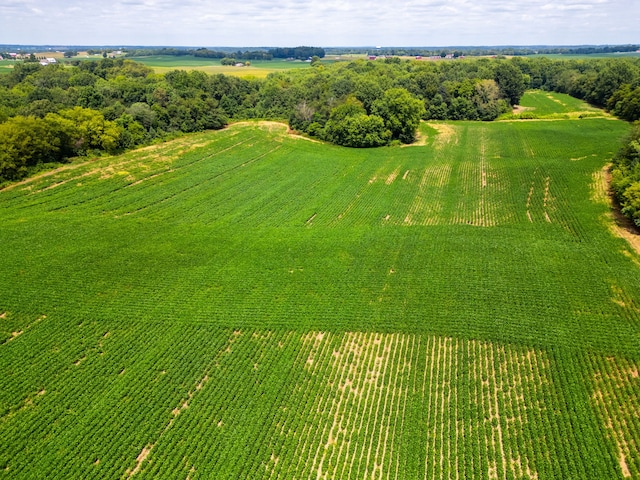 birds eye view of property featuring a rural view