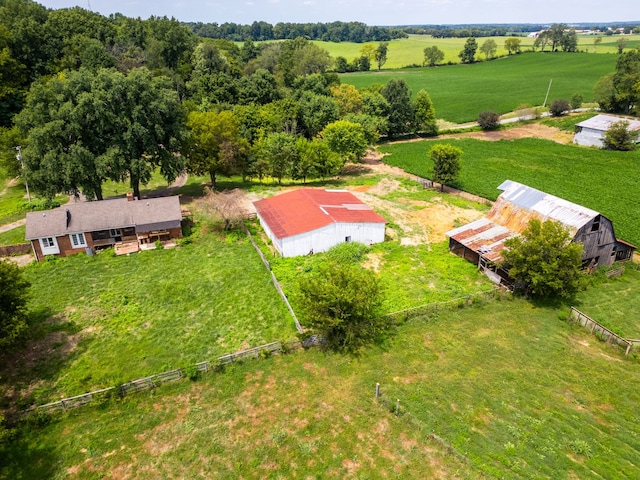 drone / aerial view featuring a rural view