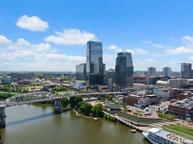 property's view of city with a water view