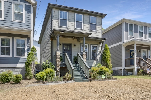 view of front of property with a porch