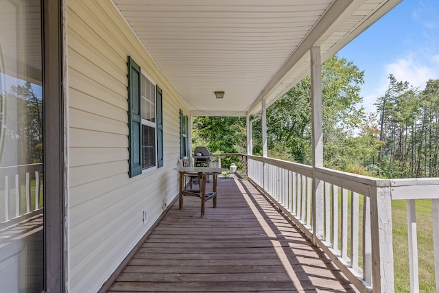 wooden deck featuring a porch