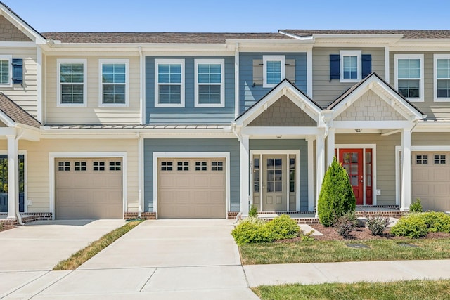 view of property with a garage