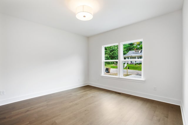 empty room featuring wood-type flooring