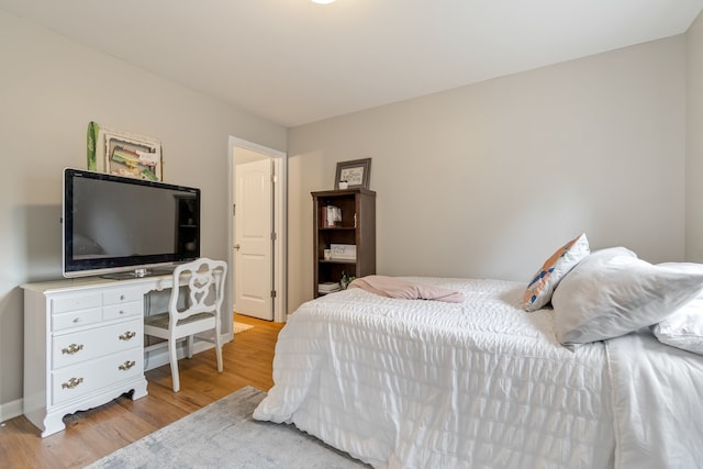 bedroom featuring light hardwood / wood-style flooring