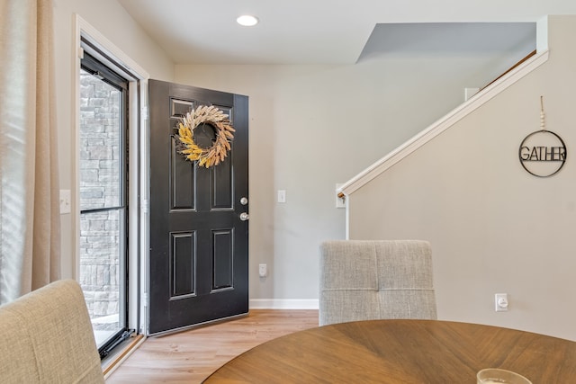 entrance foyer featuring light hardwood / wood-style flooring