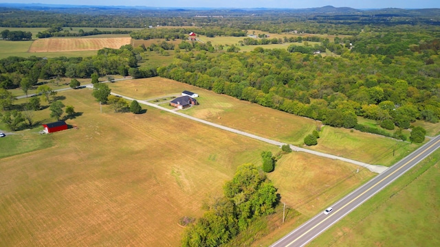 aerial view with a rural view