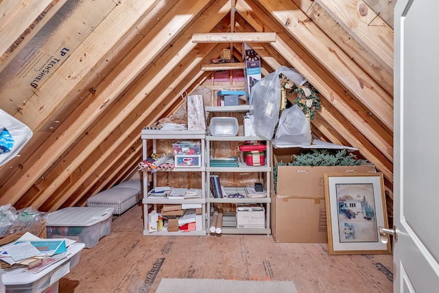 view of unfinished attic