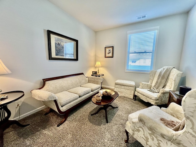 living room featuring carpet flooring