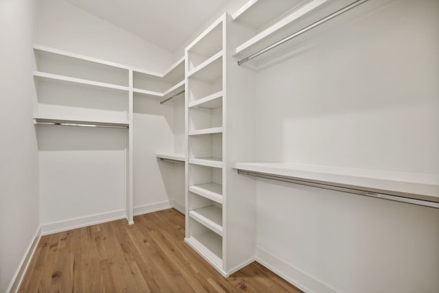 spacious closet with light wood-type flooring