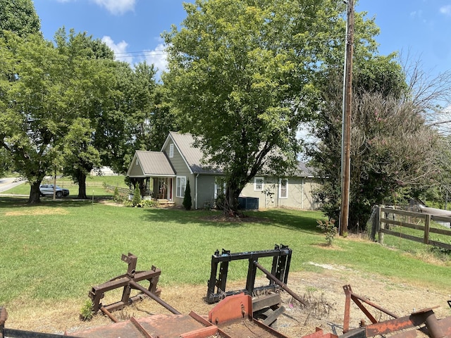 view of yard featuring fence